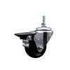 Service Caster 3 Inch Hard Rubber 38 Inch Threaded Stem Caster with Brake SCC-TS20S314-HRS-PLB-381615